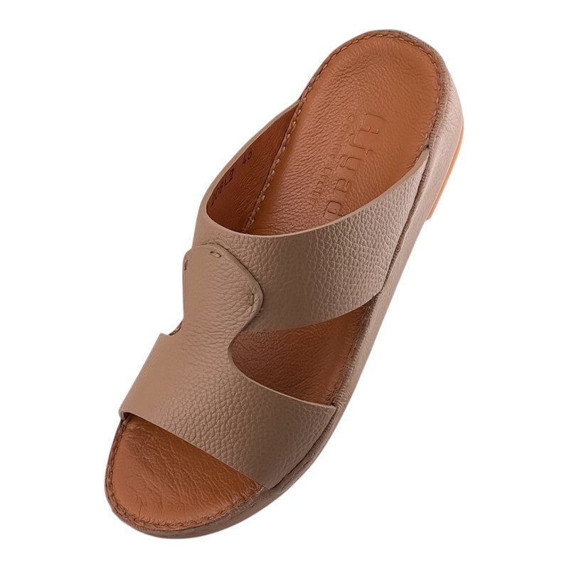 AJYAD Handmade Arabic Sandals For Men | Outdoor Mens Slippers | Everyday Flip Flops Open Toe | Arabic Genuine Shamwa Leather | New Design | Tan Footbed | Comfortable & LightWeight - Image 3